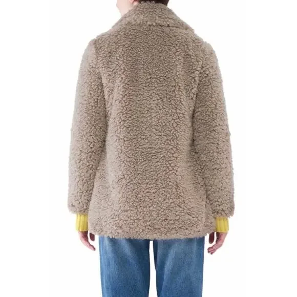 NVLT Reversible Faux Shearling Jacket in Nude, Large - Picture 10 of 12